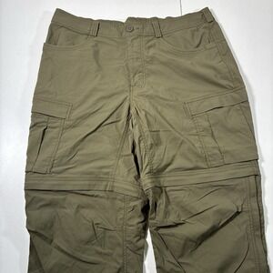 REI Co-Op Convertible Pants 35x28 Green Hiking Outdoors Zip‎ Offs Sahara